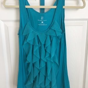Tank tops with ruffle front